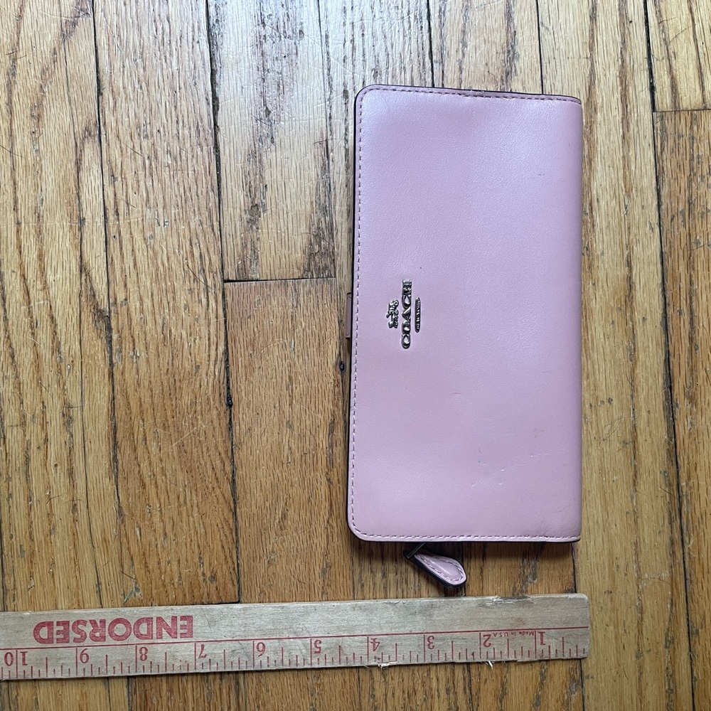 Coach Blush Leather Zip Wallet